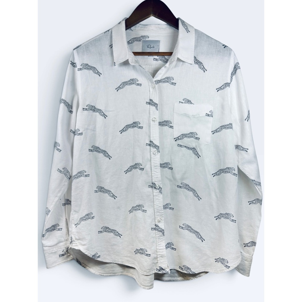 Rails Charli Cheetah Shirt | Linen Blend | Safari Print | Large